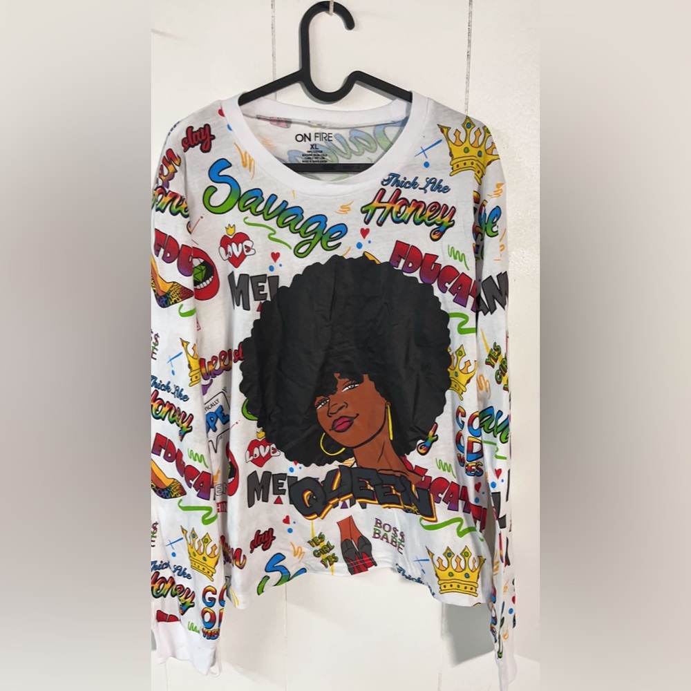 on fire long sleeve size XL